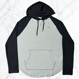 Hollister Men’s Waffle Knit Hoodie Gray & Black XL